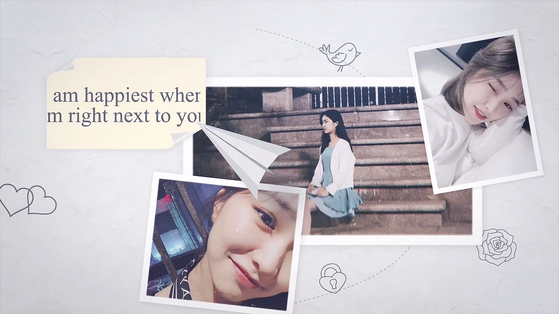 用AE模板给林妹妹做的纸飞机相册