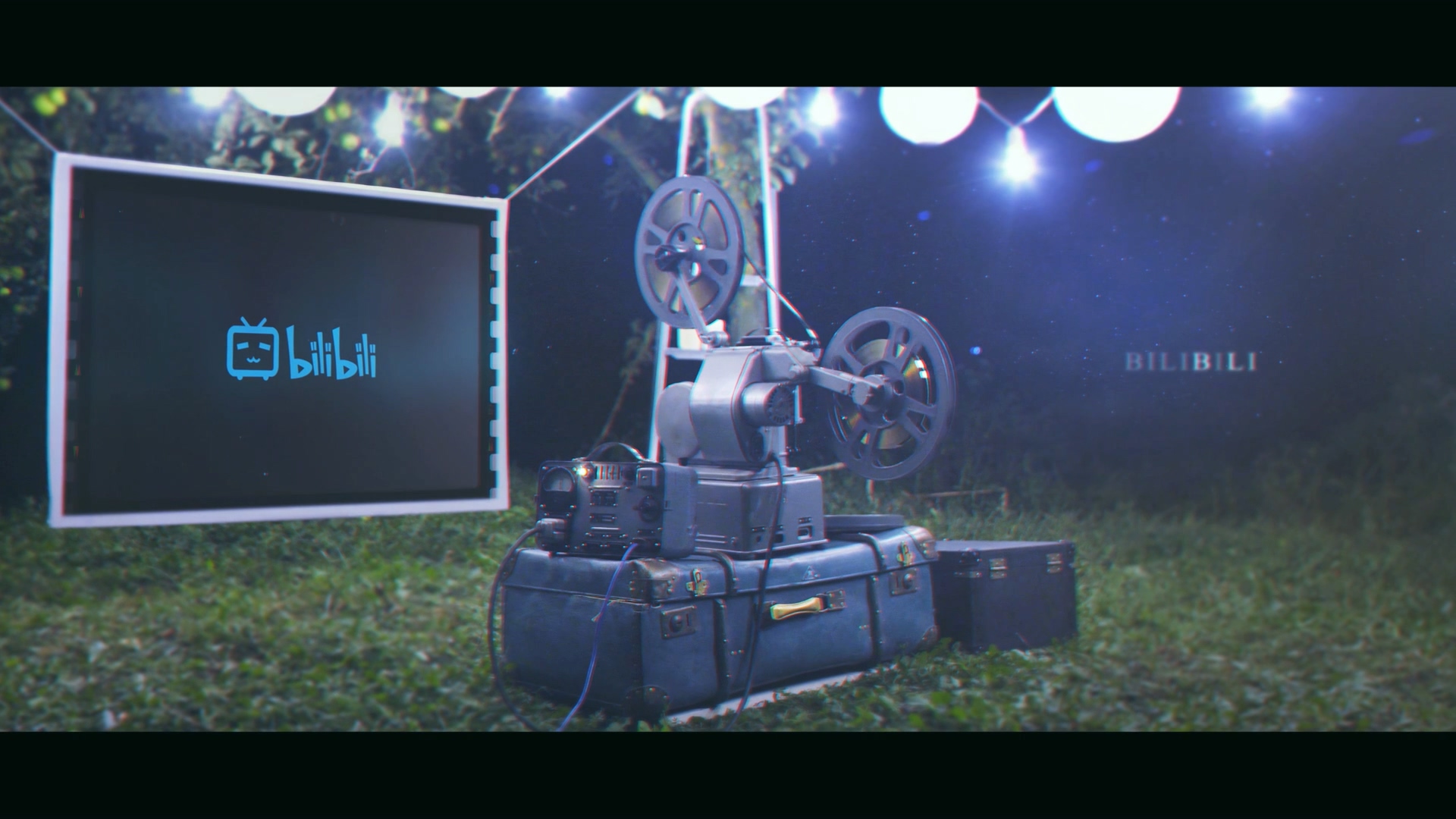 AE模板 - 老式电影放映机bilibili logo片头