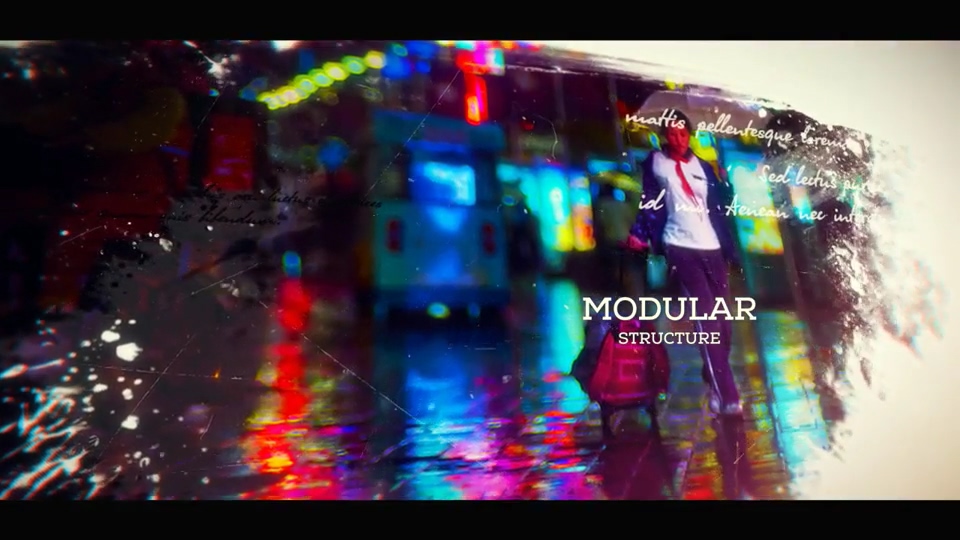 AE模板 - 大气水墨笔刷视差图片展示片头 Cinematic Ink Slideshow