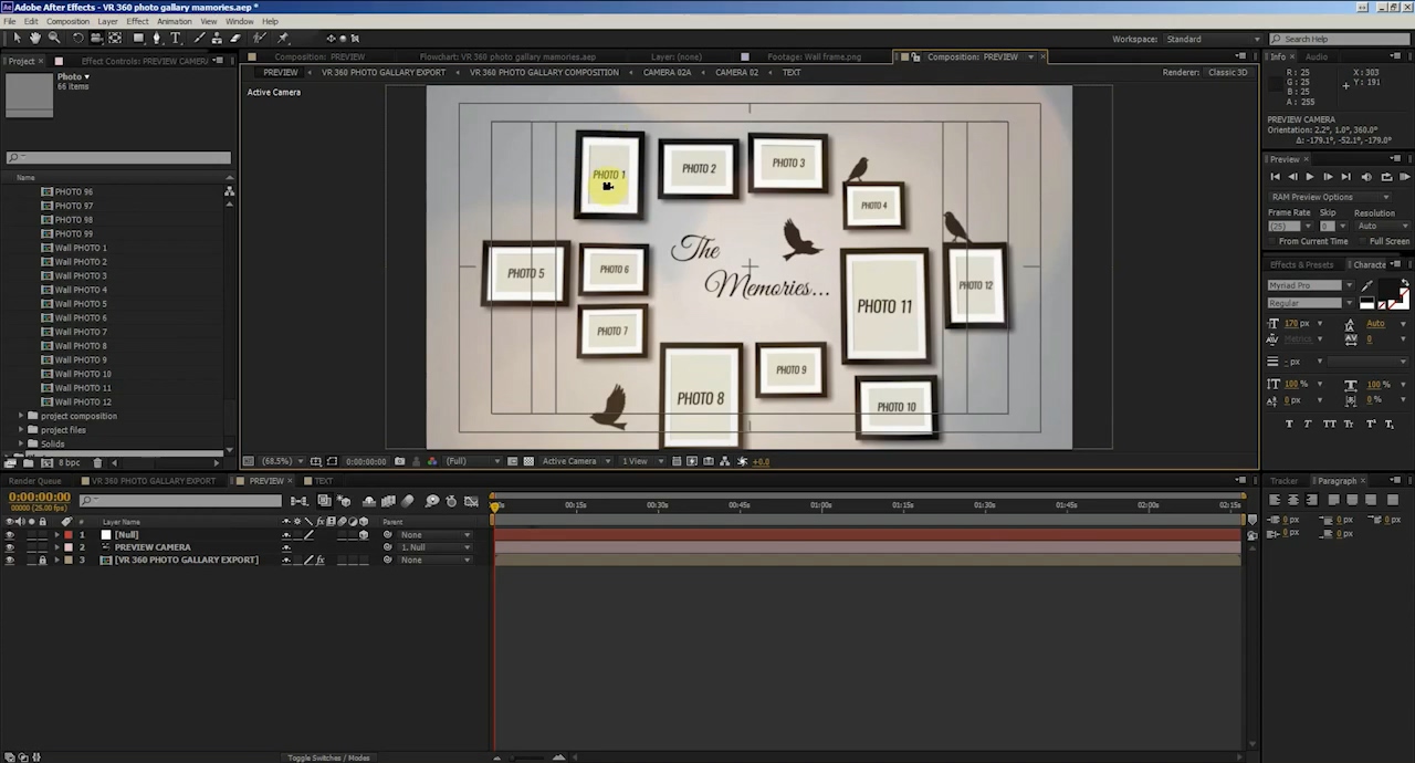 AE模板 创意 VR 360 裸眼全景图片照片展示效果