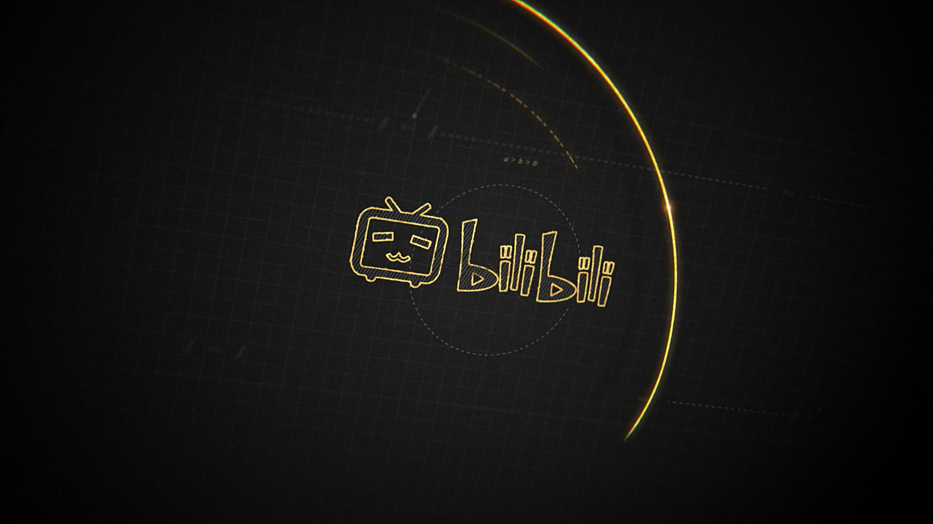 AE模板 - bilibili金色数学几何公式LOGO片头展示