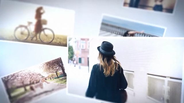 AE模板 - 三维空间多张照片展示LOGO片头