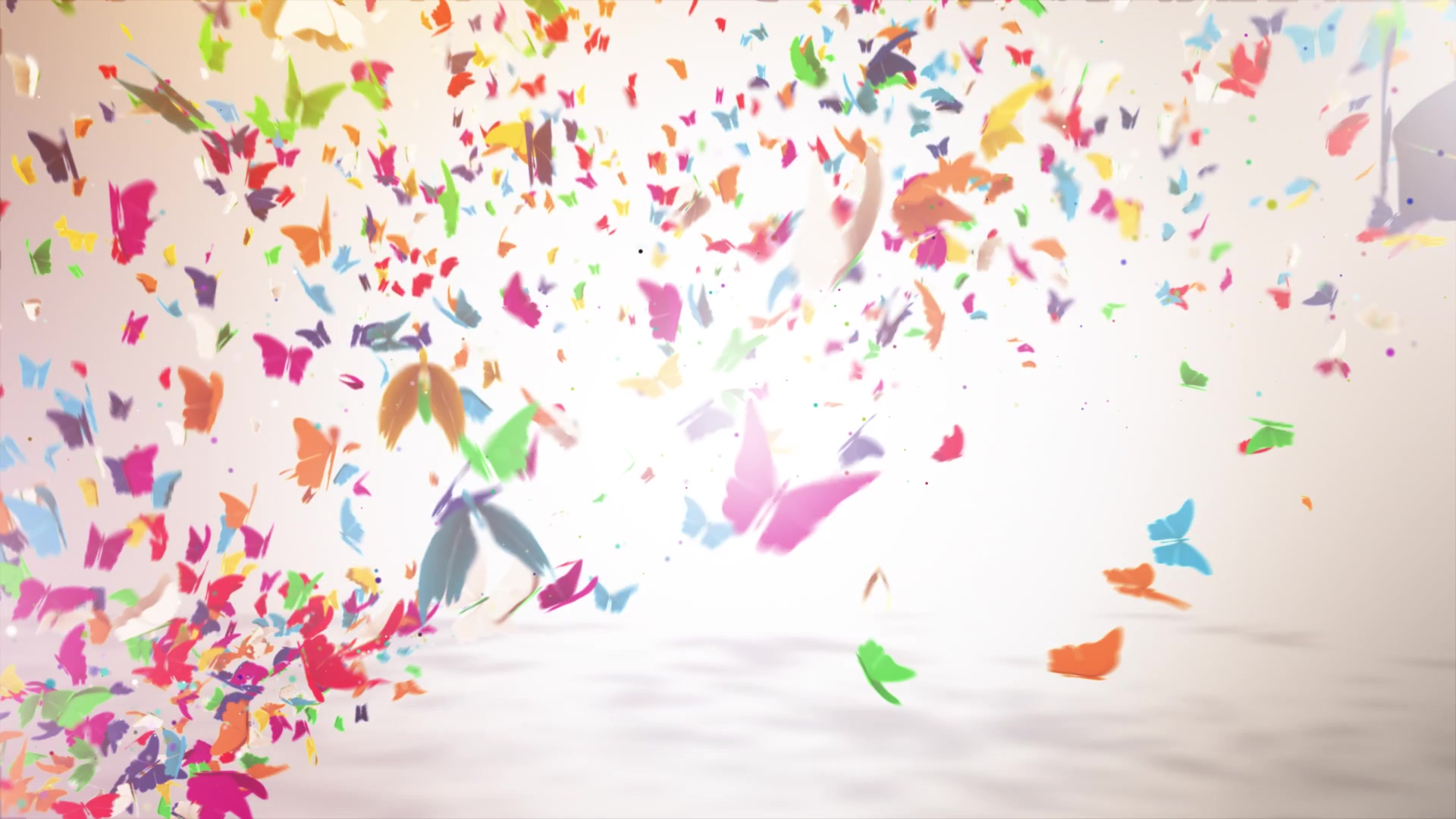 AE模板 - bilibili密集彩色蝴蝶飞舞logo片头动画